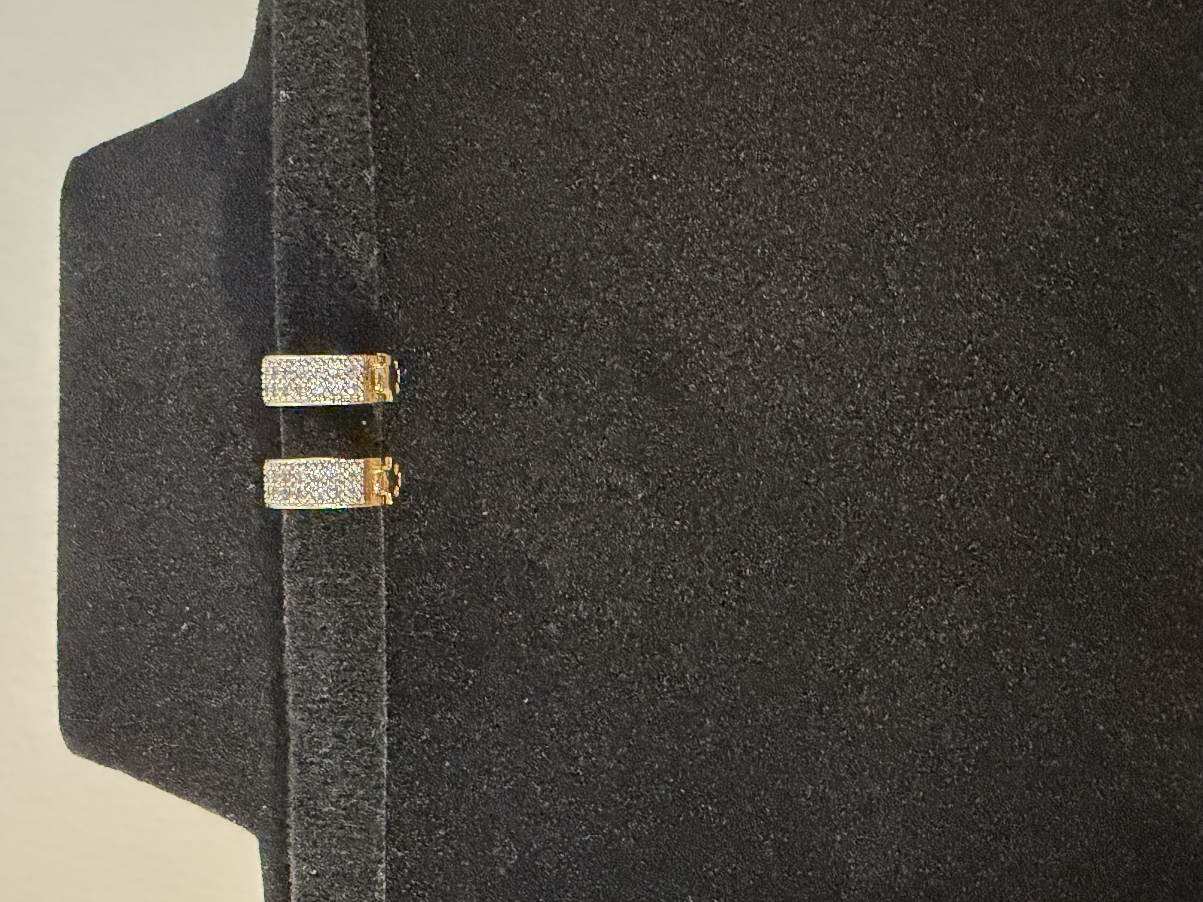 Gold CZ Bar Huggie Earrings
