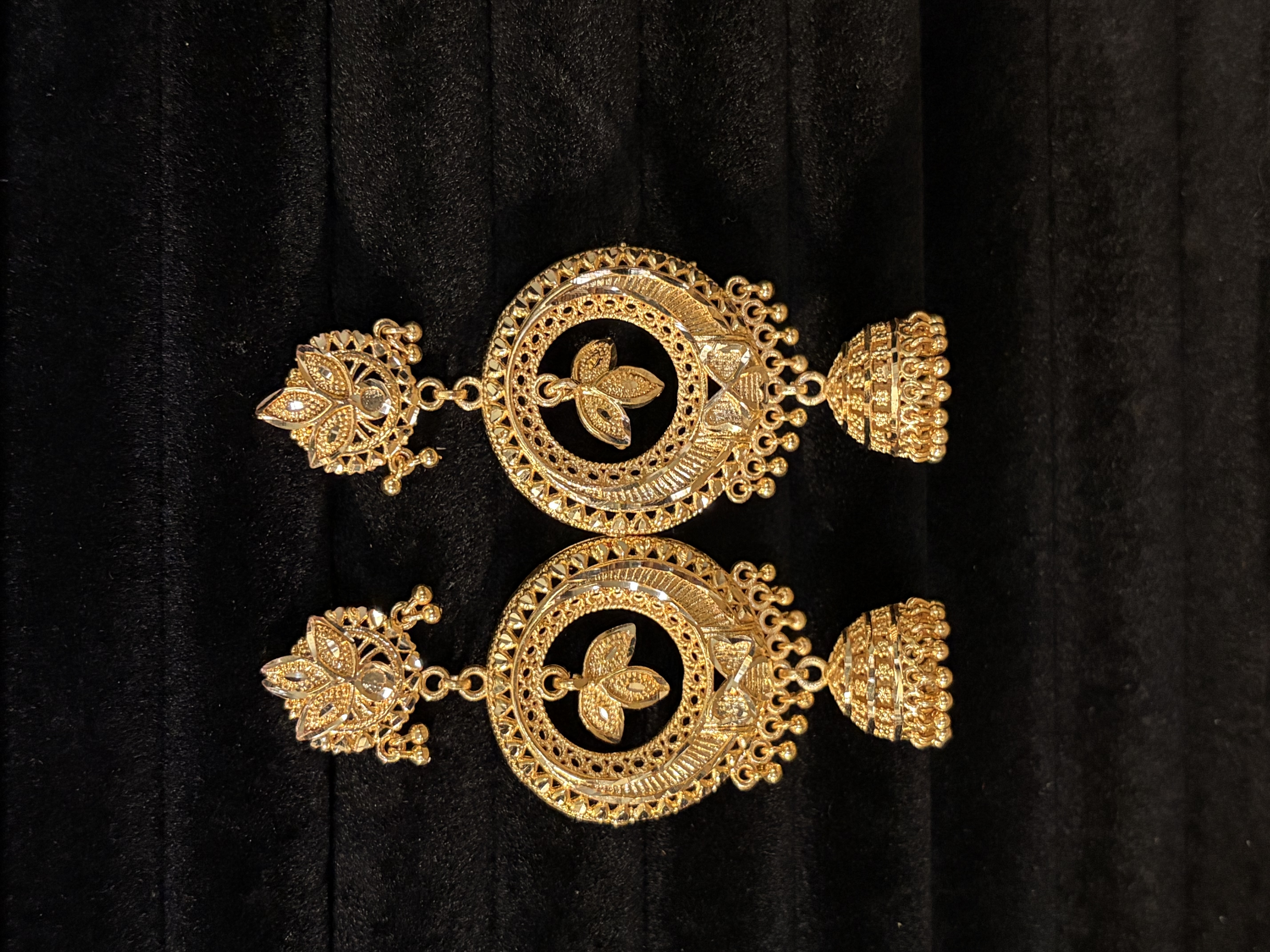 Gold Open Chandbali Earrings