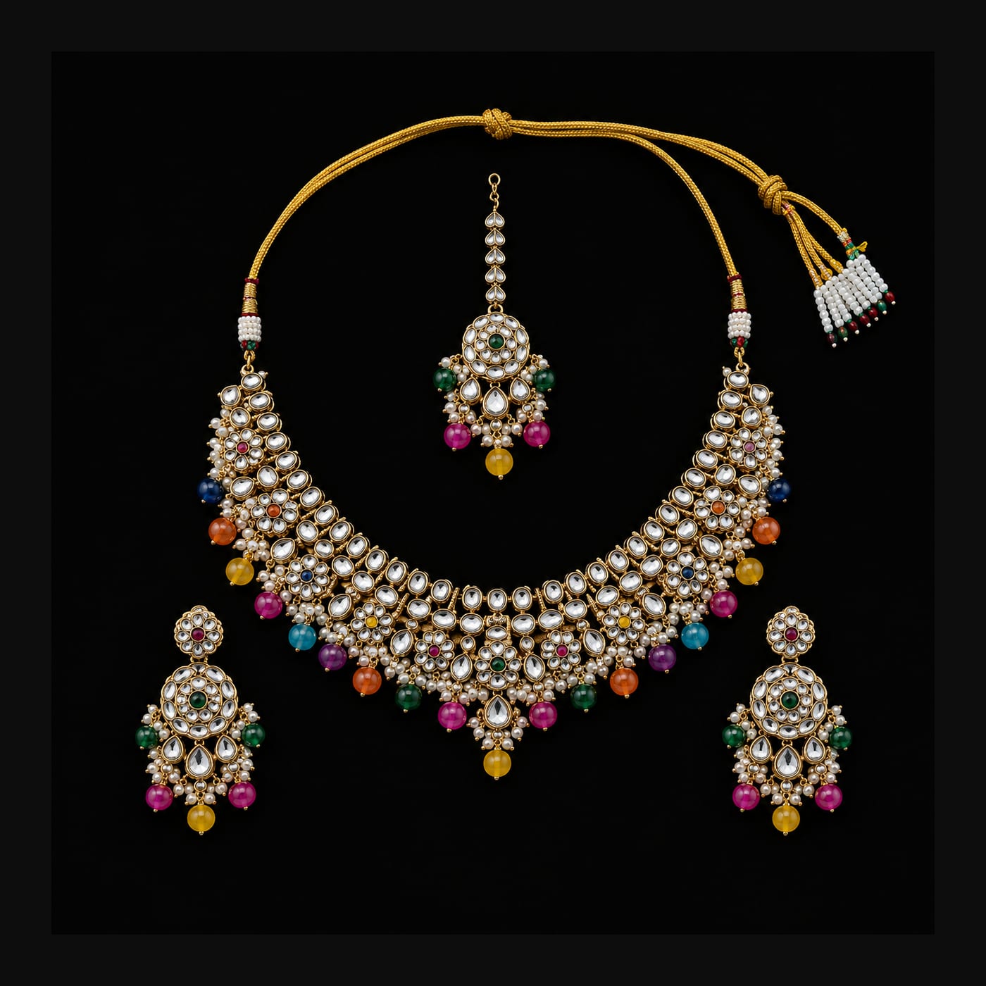 Rainbow Kundan Choker Set
